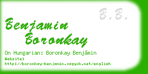 benjamin boronkay business card