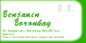 benjamin boronkay business card